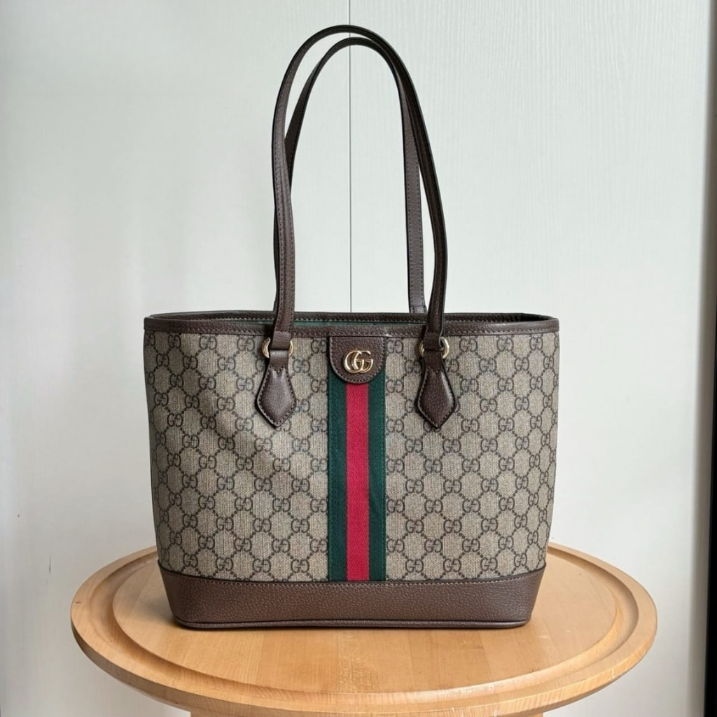 Gucci Ophidia Medium Tote Bag Beige And Brown GG Canvas 31Cm 836849 FAE0J 9867 - Image 2