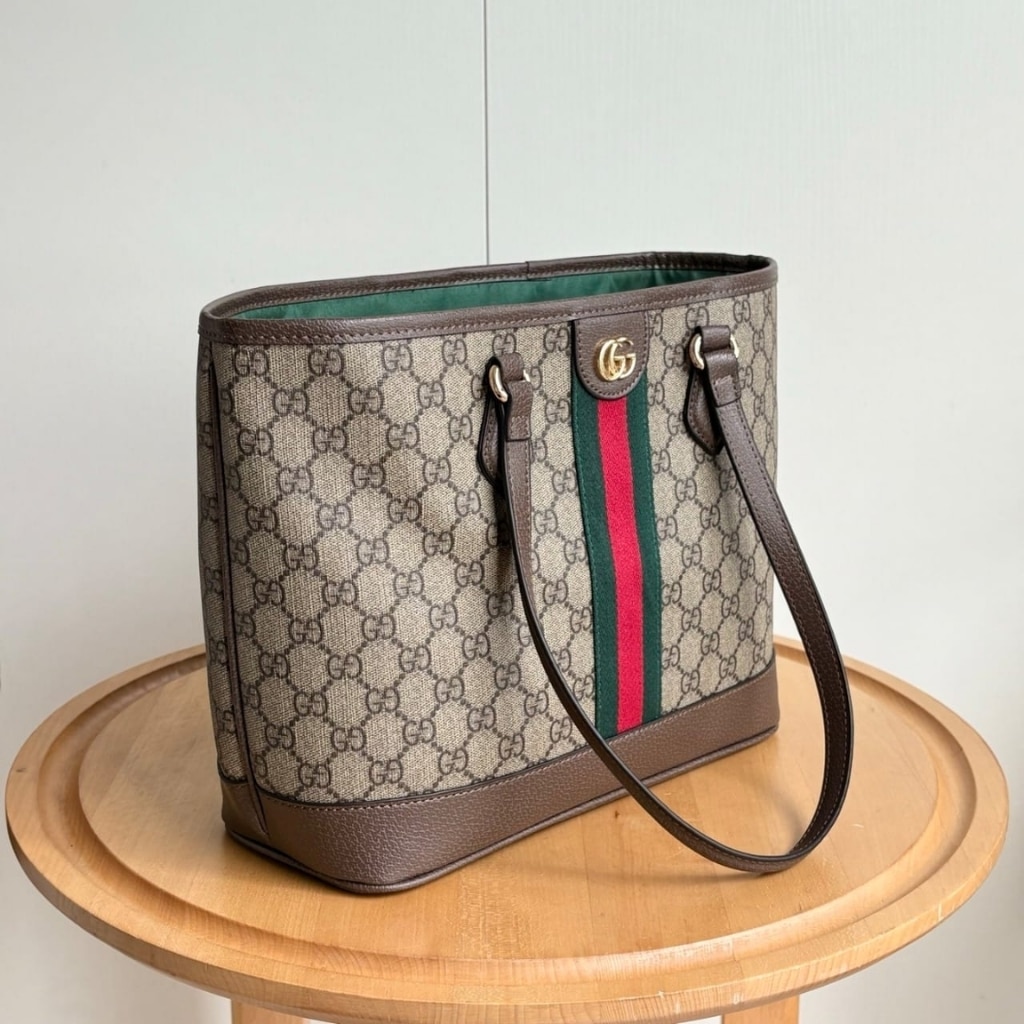 Gucci Ophidia Medium Tote Bag Beige And Brown GG Canvas 31Cm 836849 FAE0J 9867 - Image 4