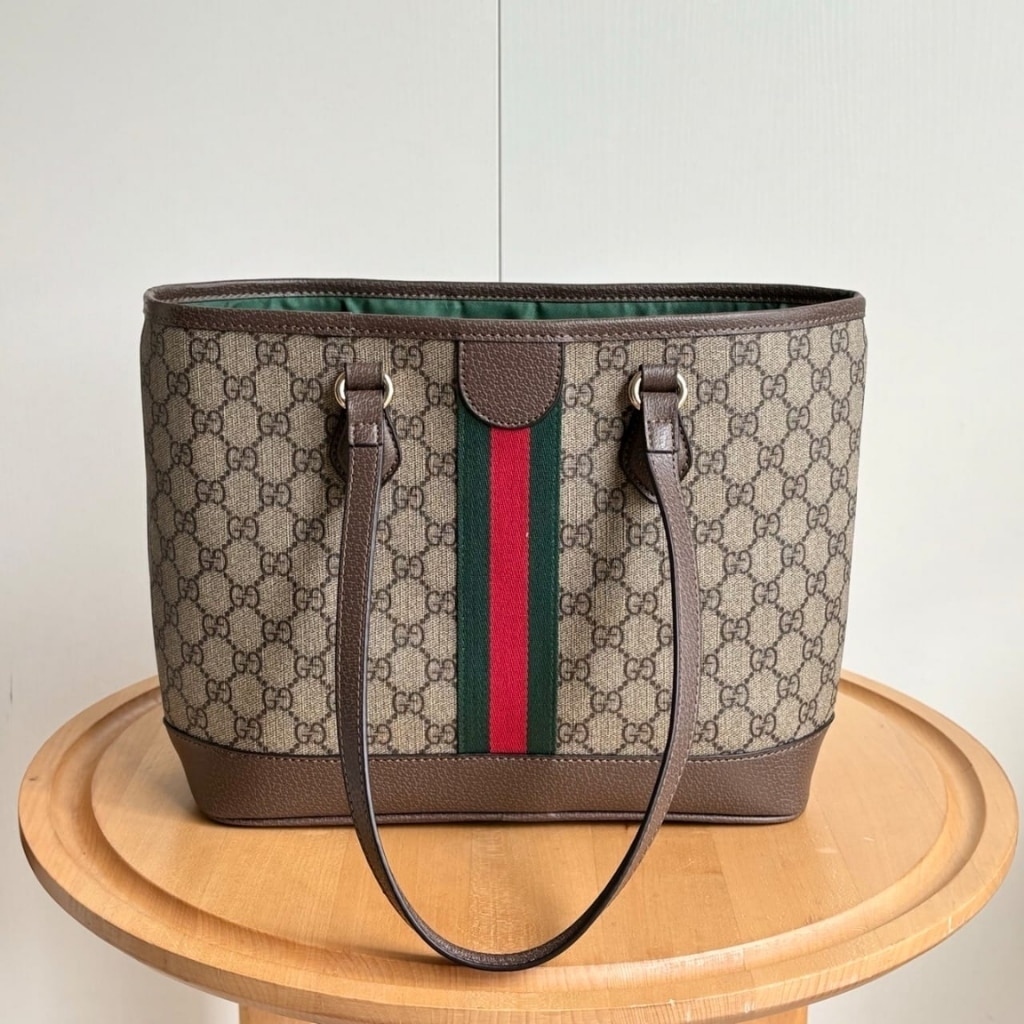Gucci Ophidia Medium Tote Bag Beige And Brown GG Canvas 31Cm 836849 FAE0J 9867 - Image 3