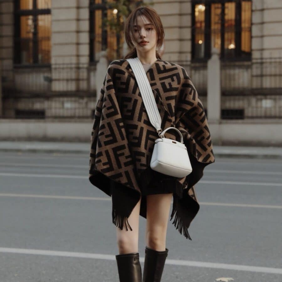 Alternative view of Fendi Ff Poncho Multicolor Wool And Cashmere Fxx715aeowf0qt1