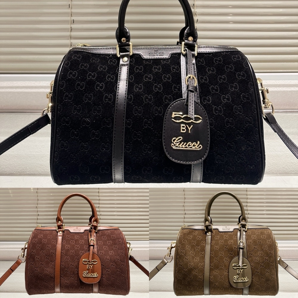 Gucci Small Jumbo GG Canvas Duffle Bag Black 30Cm - Image 10