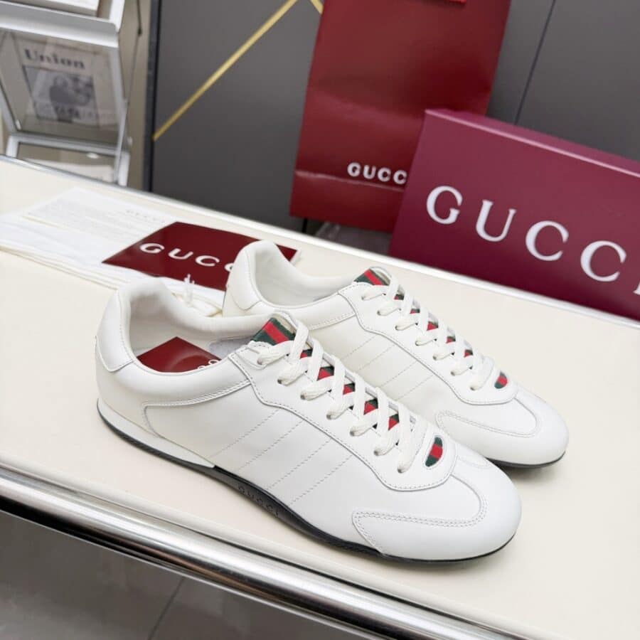 Alternative view of Gucci Men Shift Trainers White Leather 857018 Aafuh 9245