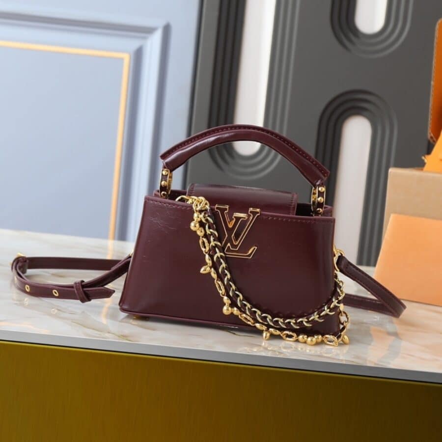 Alternative view of Louis Vuitton Capucines East West Mini Grenat Red 22Cm M25473