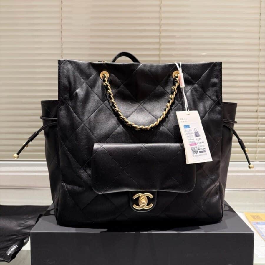 Alternative view of Chanel 25C Shopping Bag Black 33Cm As5315 B19030 10601