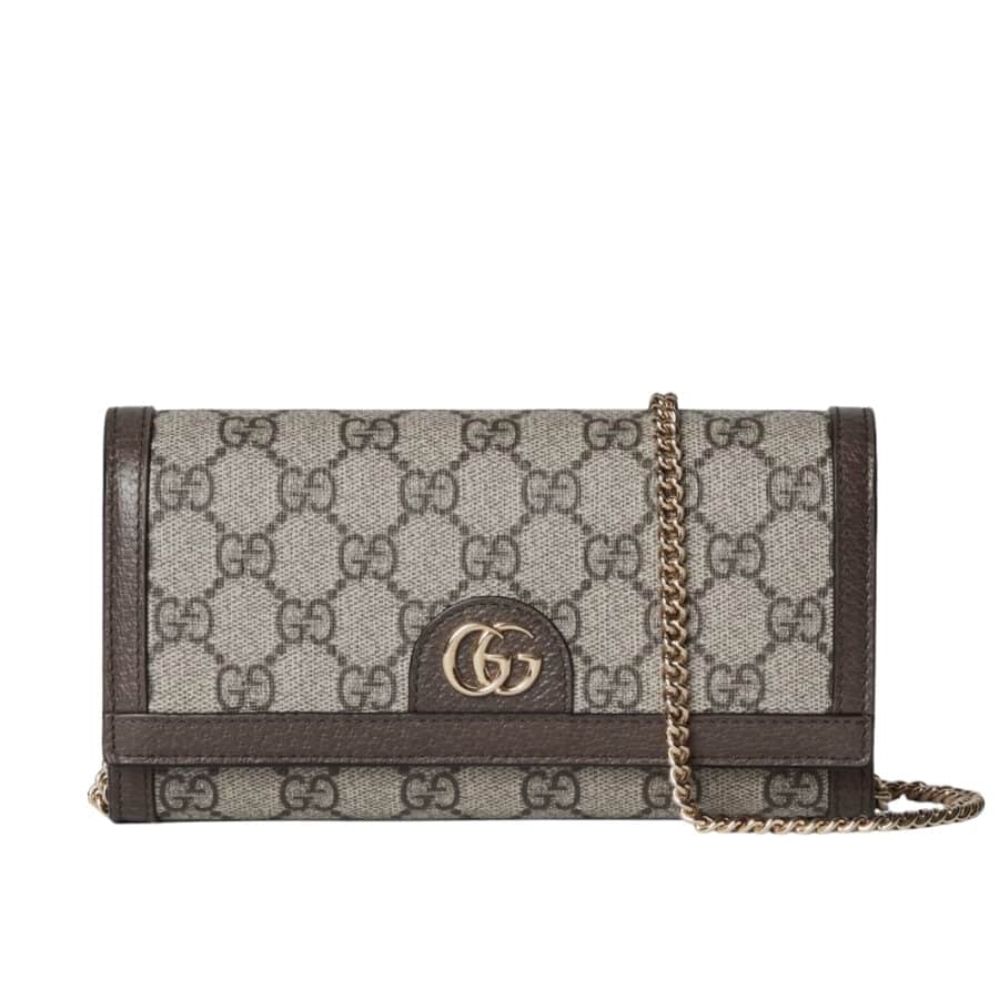 Gucci Ophidia Chain Wallet Beige Gg Supreme Canvas 19Cm 772309K9Gsg8367