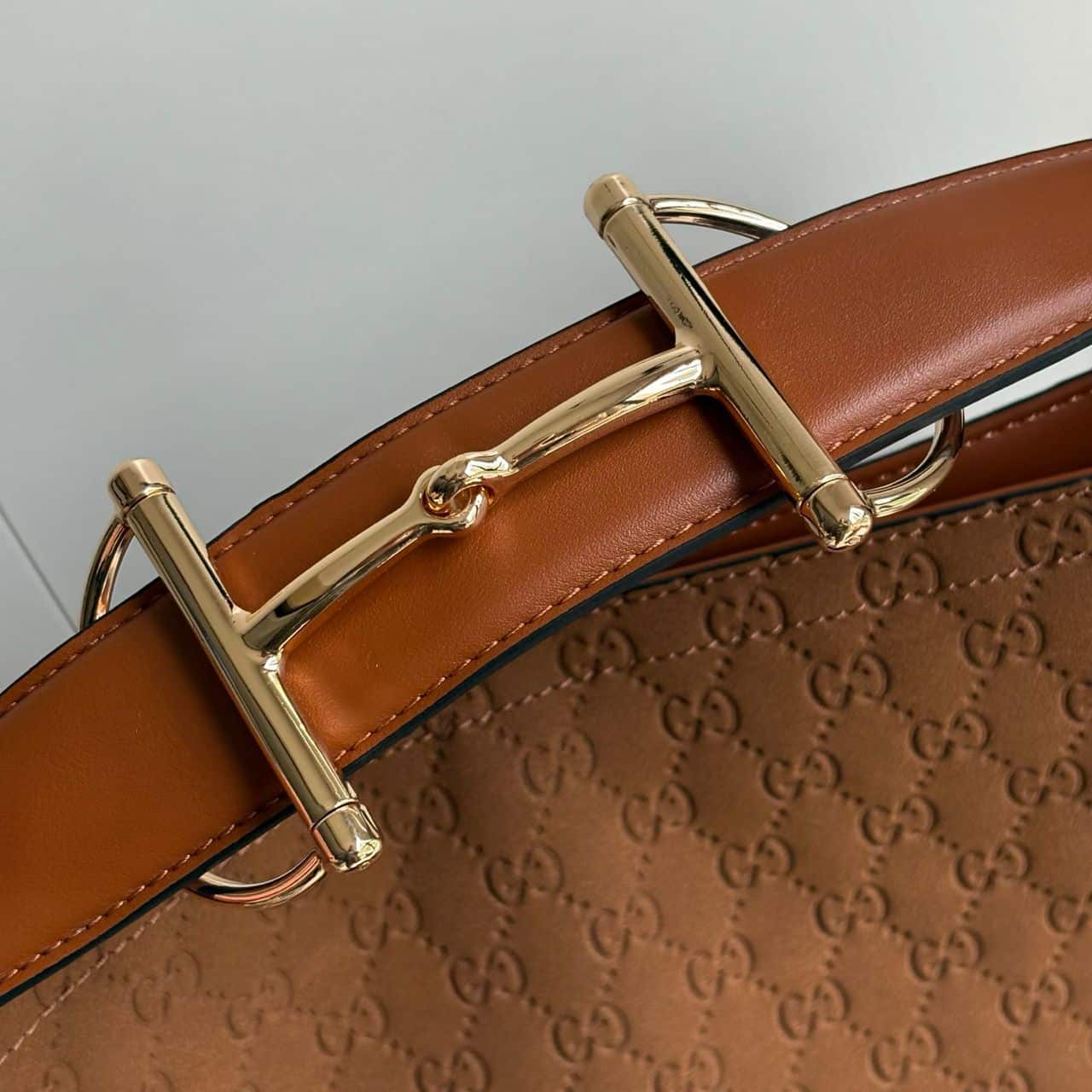 Gucci Beatrix Large Tote Bag GG Suede Bottom Brown 40Cm - Image 3