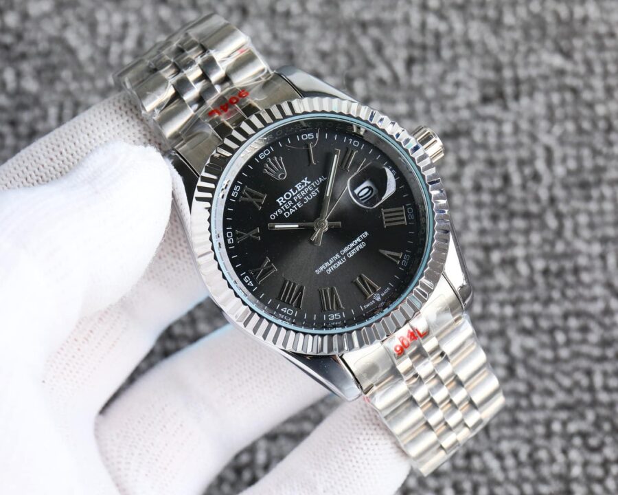 Alternative view of Rolex Datejust Roman Numeral Oystersteel And White Gold In Black 41mm