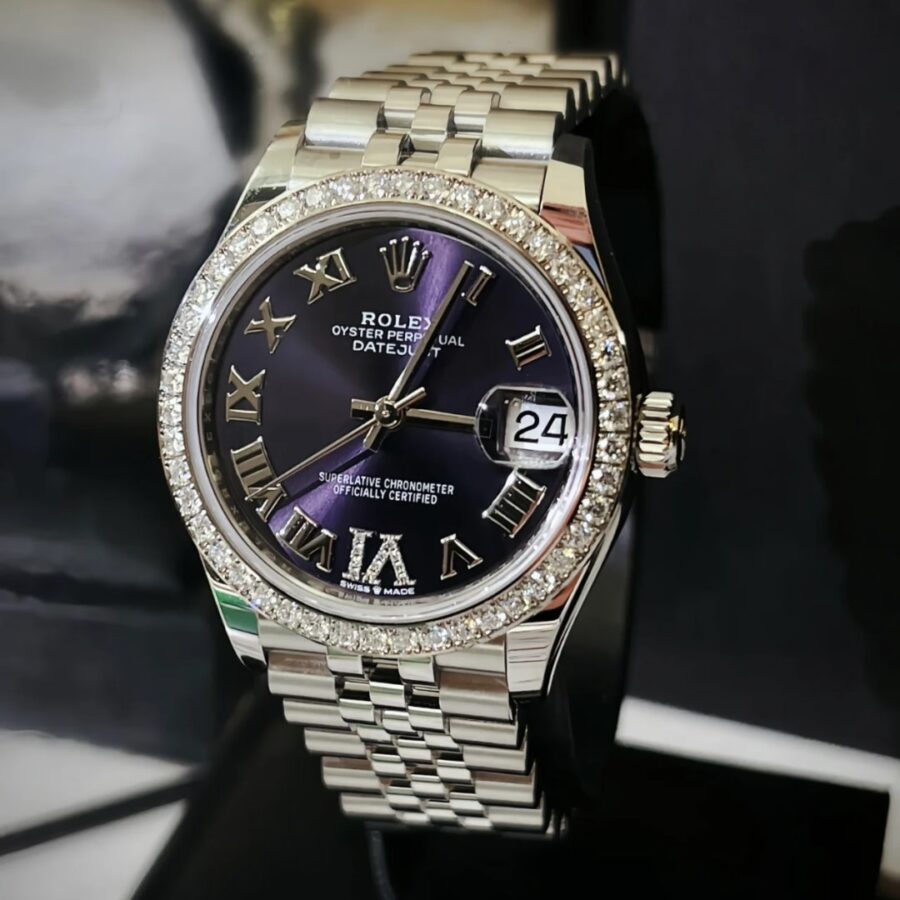 Alternative view of Rolex Datejust 36 Aubergine Diamond Dial Oyster Watch In Purple 126284rbr