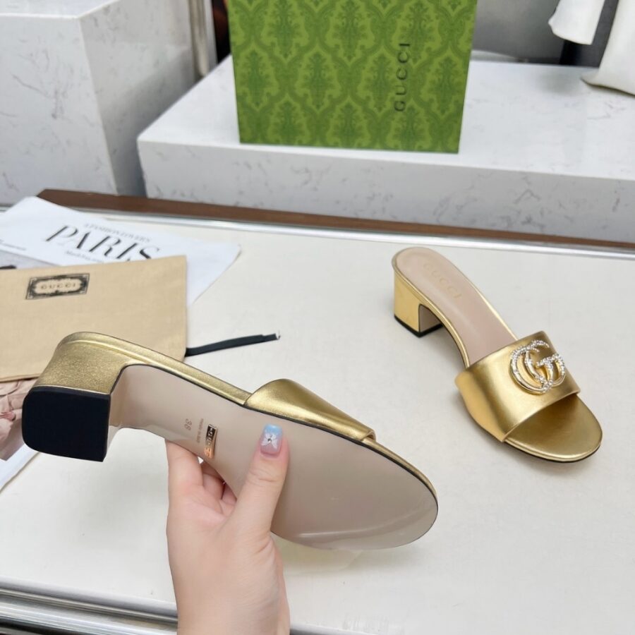 Alternative view of Gucci Nojum Women's Slide Sandal Metallic Gold ‎817257 B8B00 8024