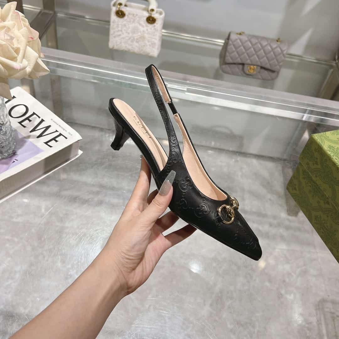 Gucci Horsebit Slingback Pump Black 782407 AAEGJ 1000 - Image 3