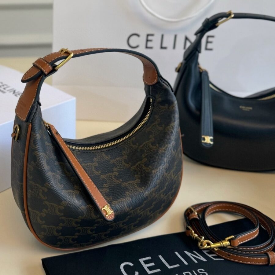 Alternative view of Celine Teen Lulu In Triomphe Canvas Tan 20Cm 120722Fqm 04Lu