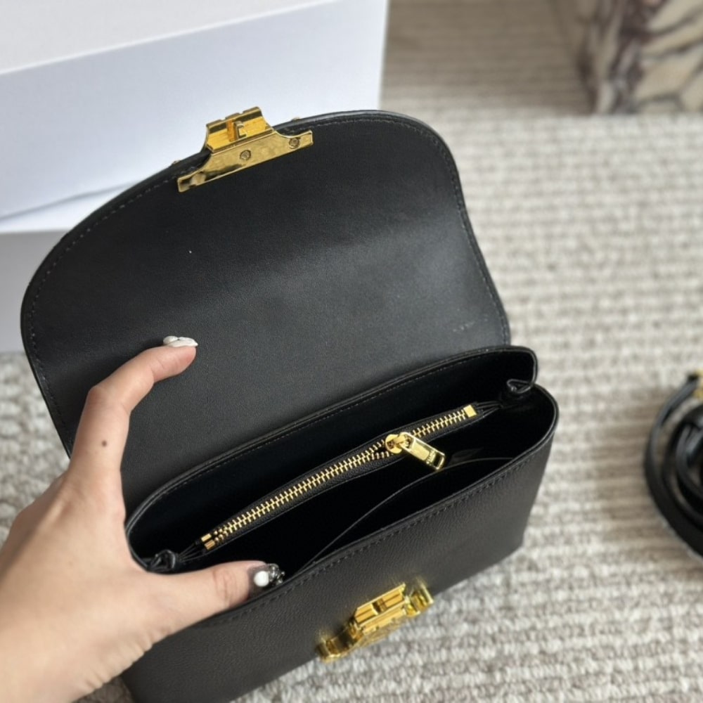 Celine Medium Nino Bag In Supple Calfskin Black 20Cm 117523Fxk 38No - Image 4