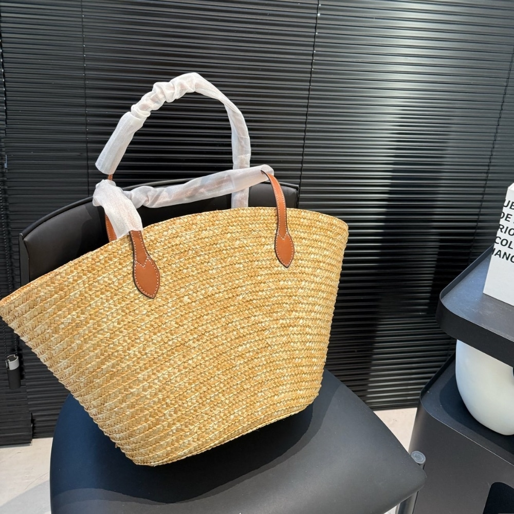 Gucci Medium Straw Tote With Patch Natural 27Cm 779530 9AAE9 9541 - Image 5