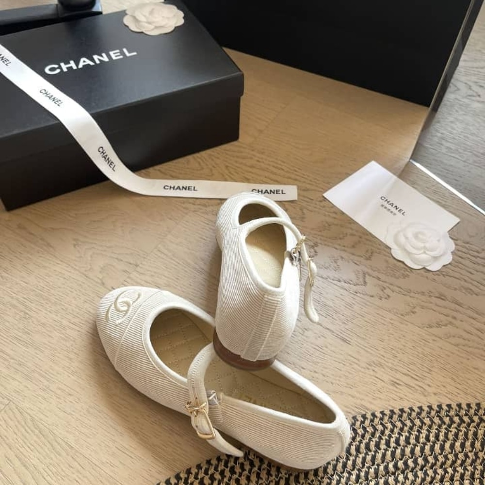 Chanel Mary Jane Ballet Flat Beige - Image 5