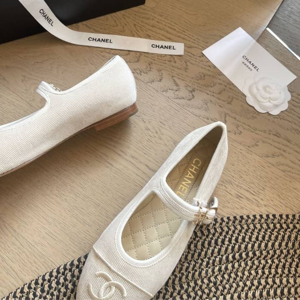Chanel Mary Jane Ballet Flat Beige - Image 3