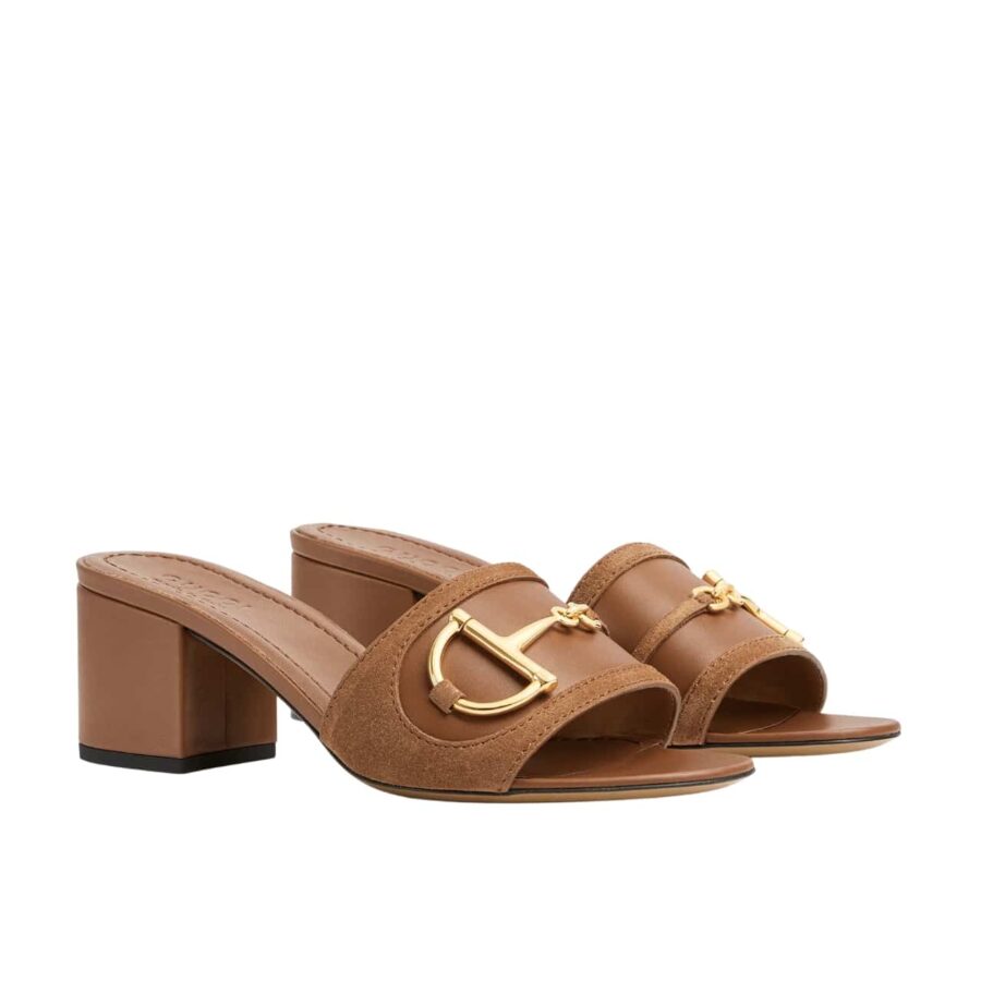 Gucci Women's Slide Sandal With Horsebit Light Brown 834421 Aaexm 2718