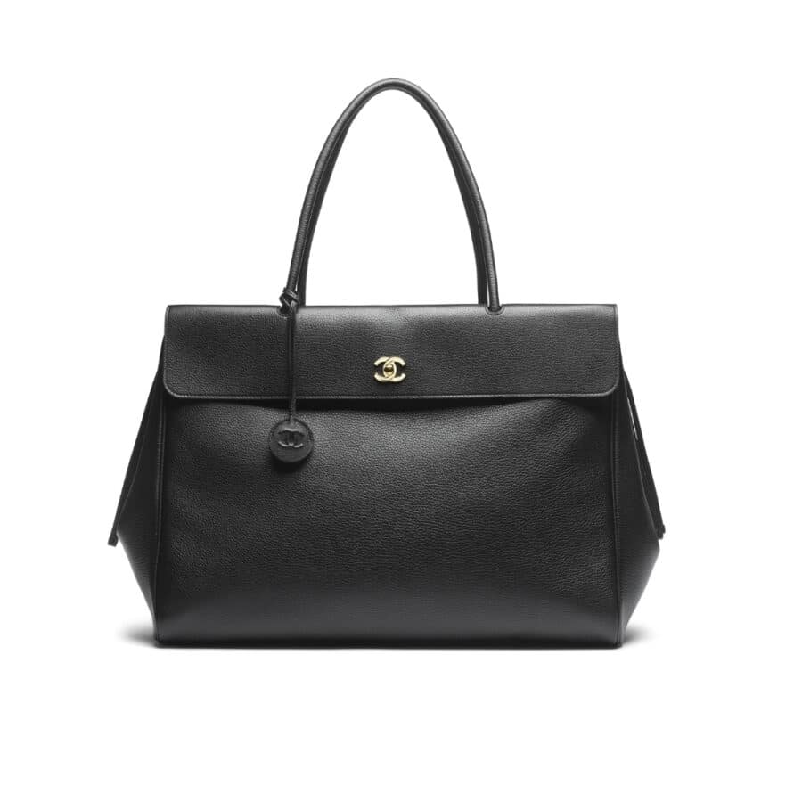 Chanel Large Tote Bag Grained And Gold Tone Metal Black 43cm AS6289 B24248 94305