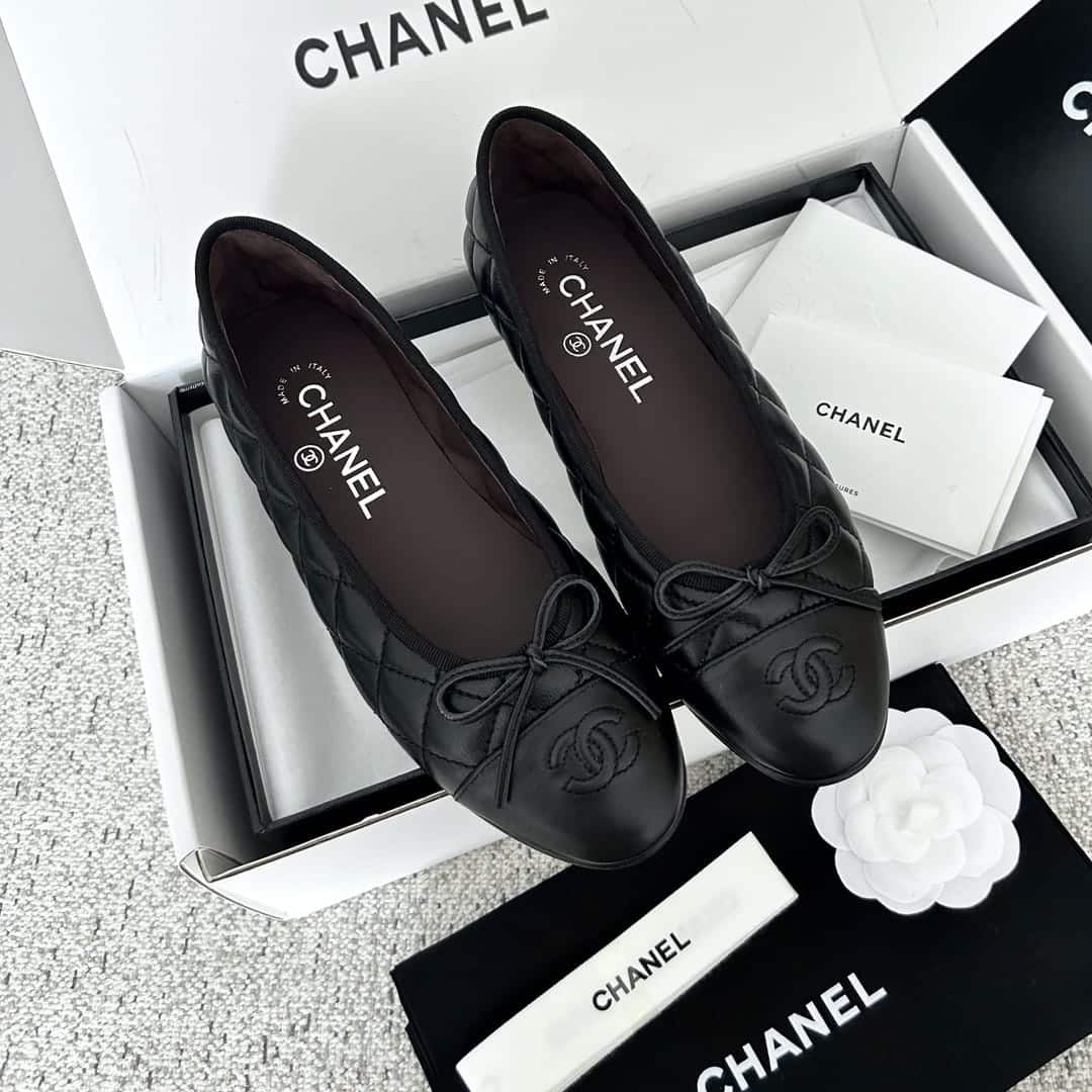 Chanel Ballerina Flats Black G26250 X01725 94305 - Image 6