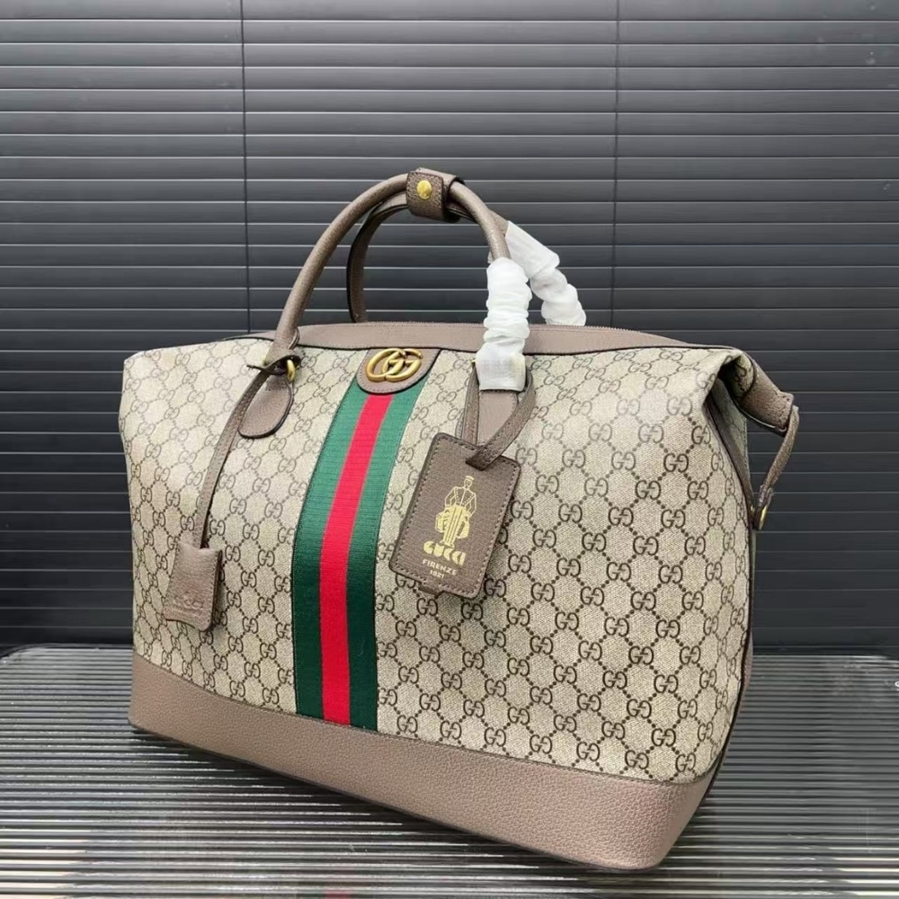 Gucci Savoy Medium Duffle Bag Beige And Dark Brown 43Cm 834469 FAEOI 9746 - Image 2