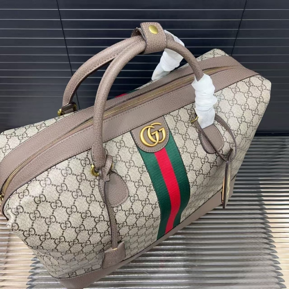Gucci Savoy Medium Duffle Bag Beige And Dark Brown 43Cm 834469 FAEOI 9746 - Image 4
