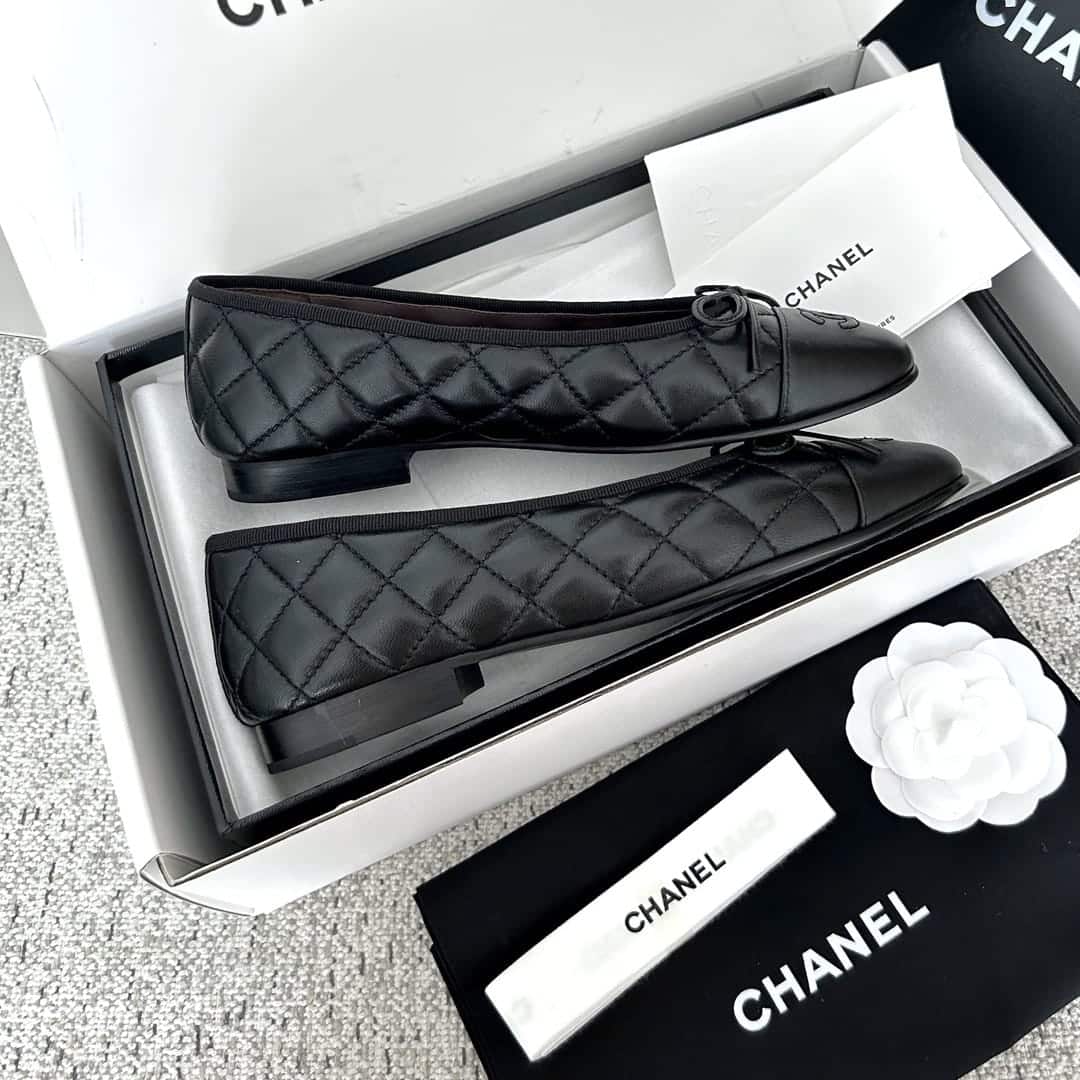 Chanel Ballerina Flats Black G26250 X01725 94305 - Image 3