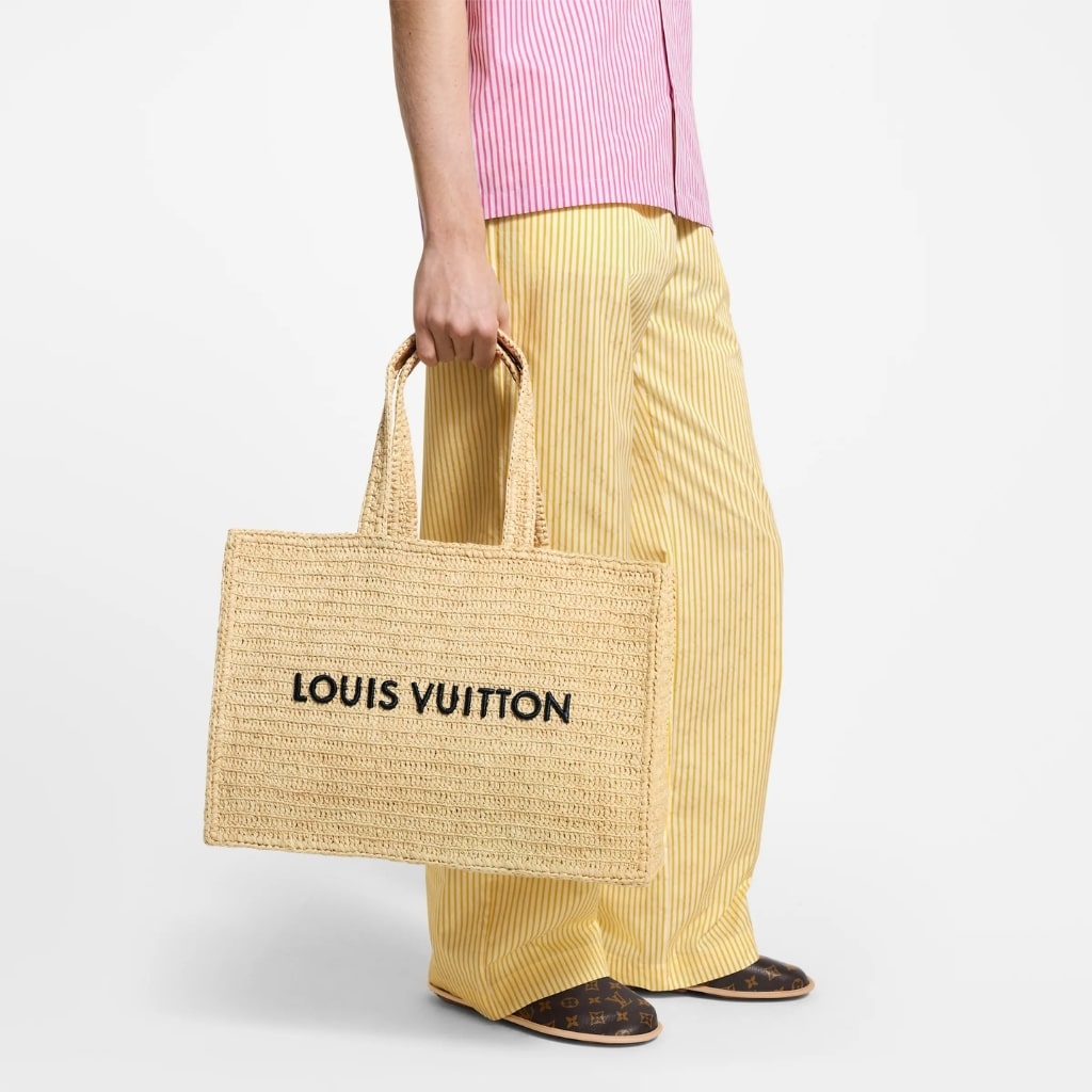 Louis Vuitton Summer Shopper Tote MM Raffia Natural Beige 44cm M14458 - Image 12