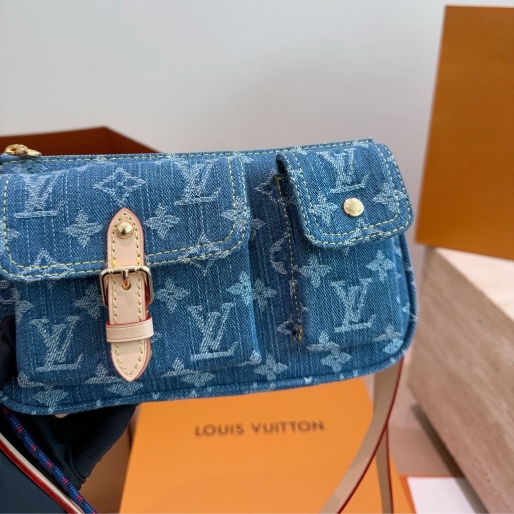 Louis Vuitton Pochette Accessoire Cargo Blue Denim 23cm M27602 - Image 3