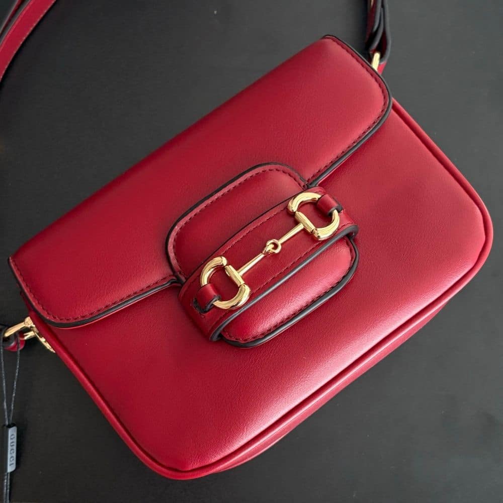 Gucci Horsebit 1955 Aura Mini Shoulder Bag Red 19Cm - Image 4