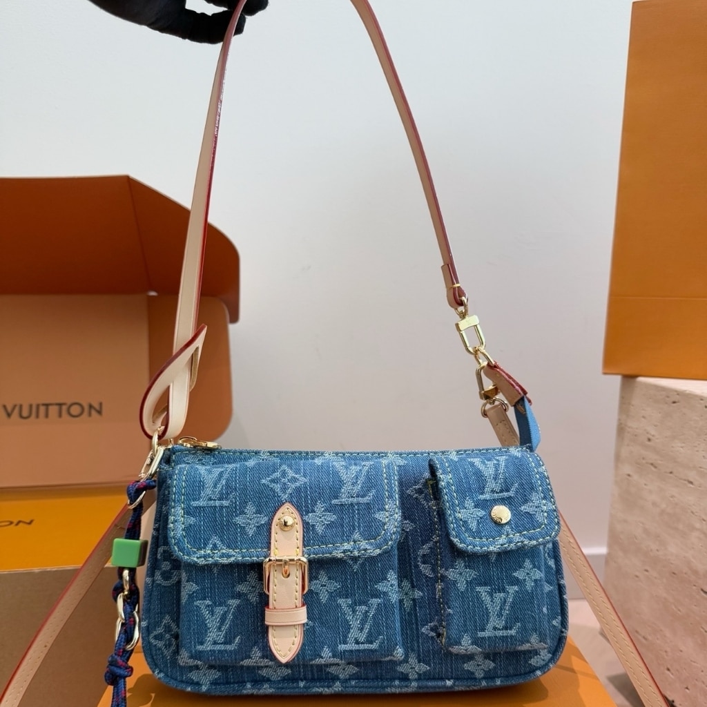 Louis Vuitton Pochette Accessoire Cargo Blue Denim 23cm M27602 - Image 2