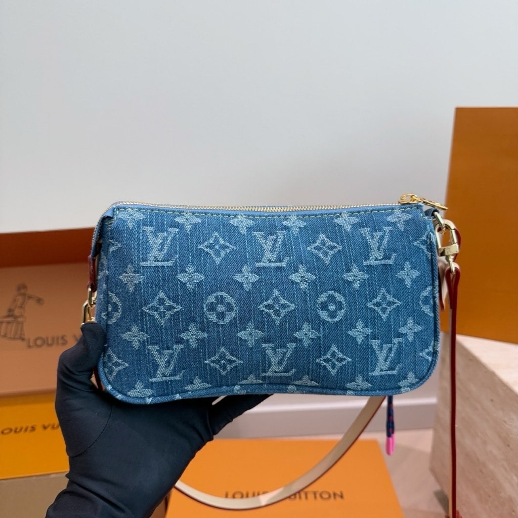 Louis Vuitton Pochette Accessoire Cargo Blue Denim 23cm M27602 - Image 9