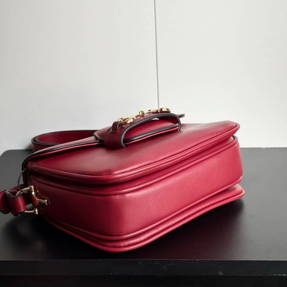Gucci Horsebit 1955 Aura Mini Shoulder Bag Red 19Cm - Image 5