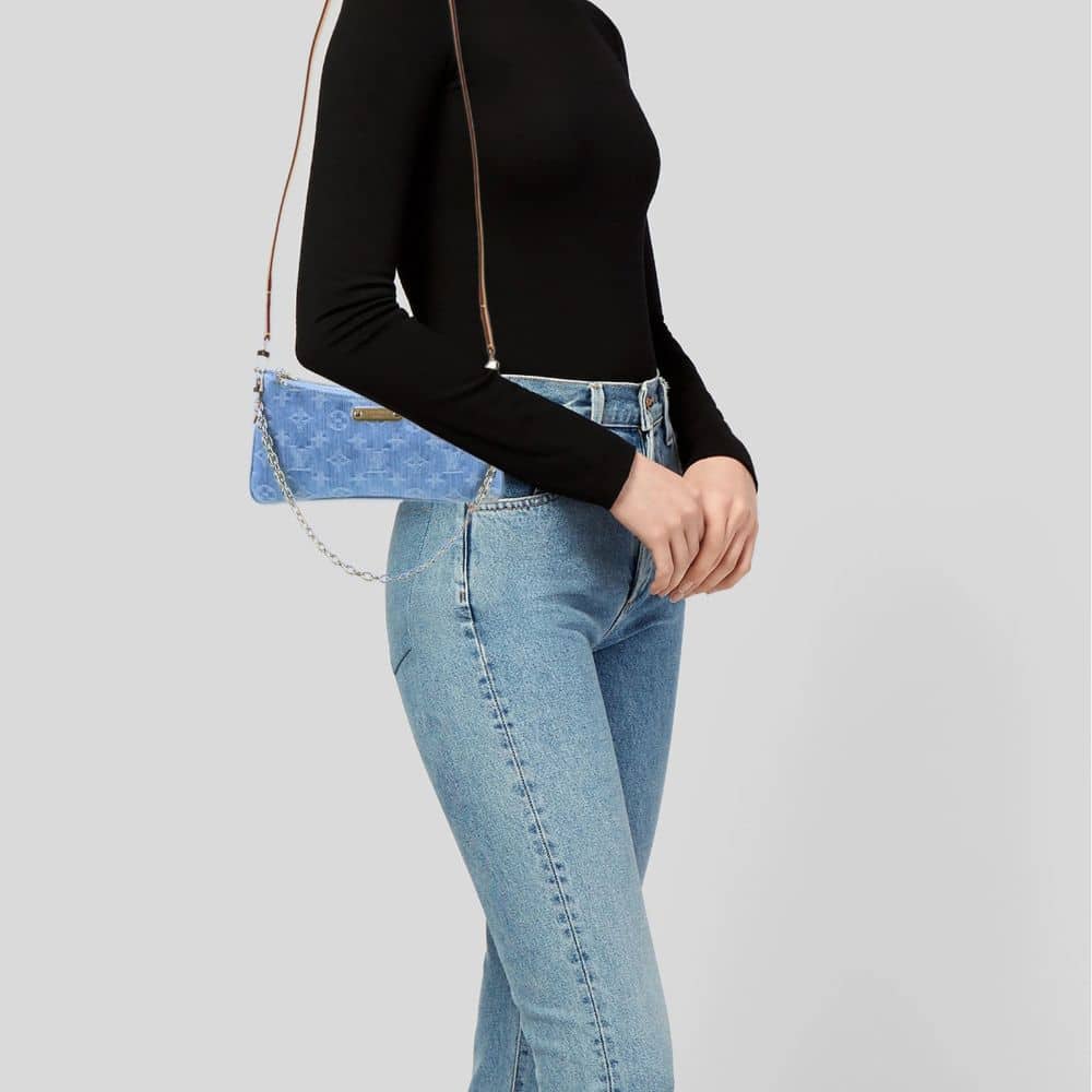 Louis Vuitton Liv Pochette Blue Denim 25Cm M83532 - Image 11