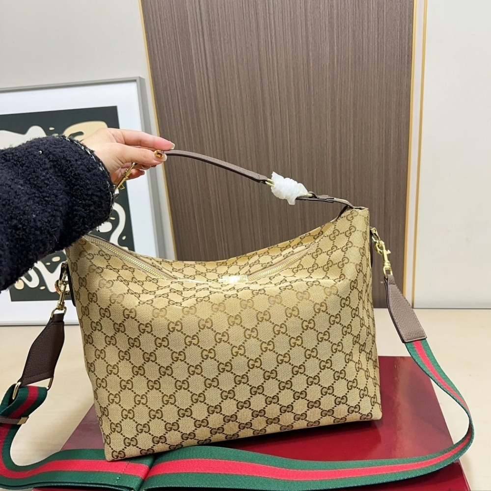 Gucci Brera Medium Crossbody Bag Sand And Dark Brown 33Cm 866938 FAFV9 9653 - Image 2