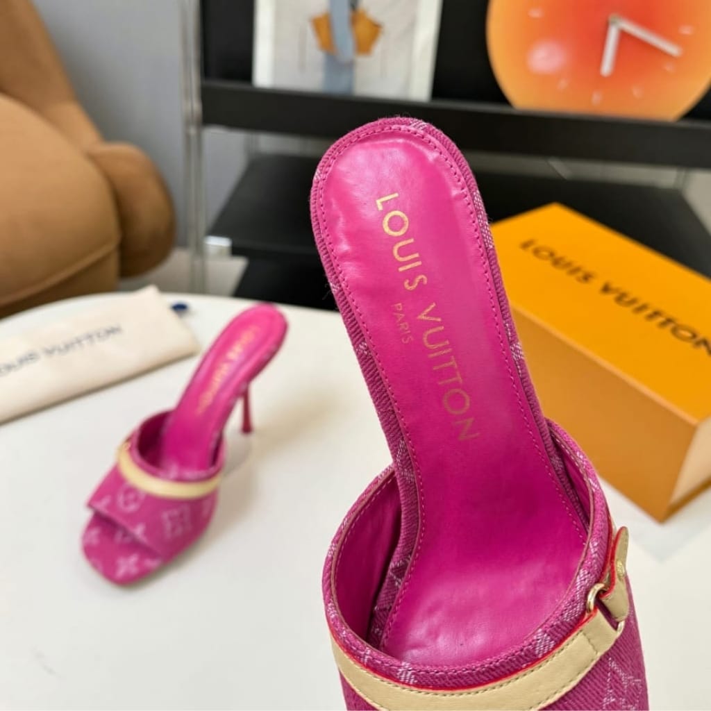 Louis Vuitton 6AM Mule Denim Fuschia 1AJMXS - Image 5
