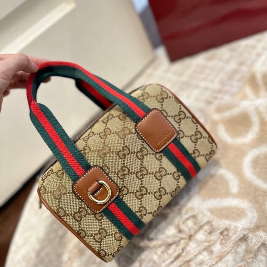 Alternative view of Gucci Mini GG Handbag Beige And Brown GG Canvas 20Cm 859975 FAFWX 9870