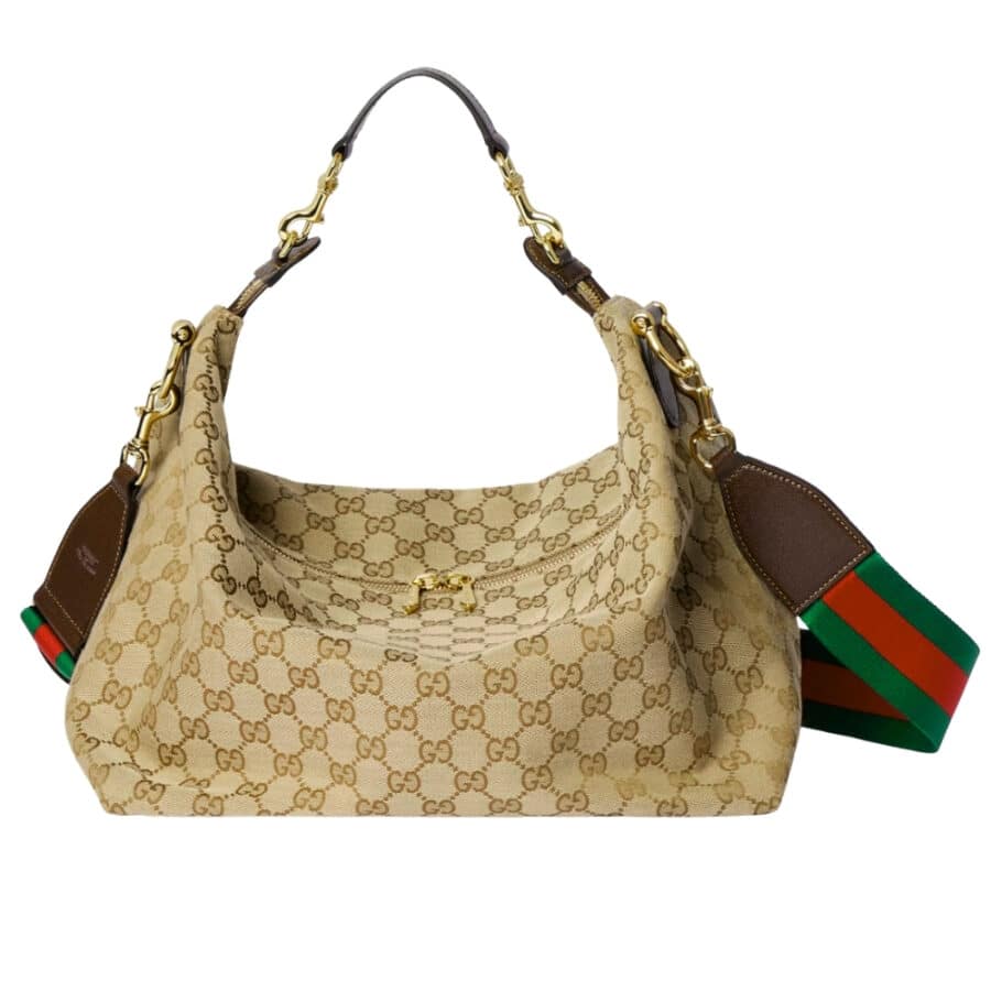 Gucci Brera Medium Crossbody Bag Sand And Dark Brown 33Cm 866938 FAFV9 9653