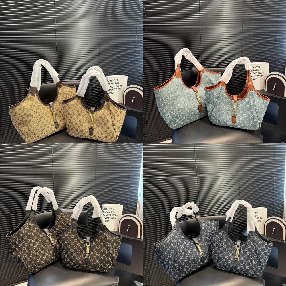 Gucci Mercato Medium Tote Bag GG Canvas Denim Blue 35cm - Image 9