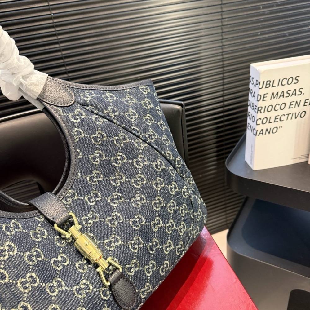 Gucci Mercato Medium Tote Bag GG Canvas Denim Blue 35cm - Image 6