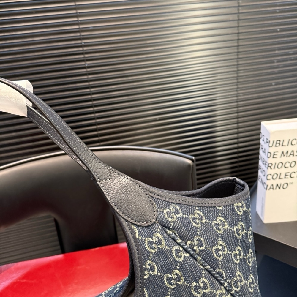Gucci Mercato Medium Tote Bag GG Canvas Denim Blue 35cm - Image 7