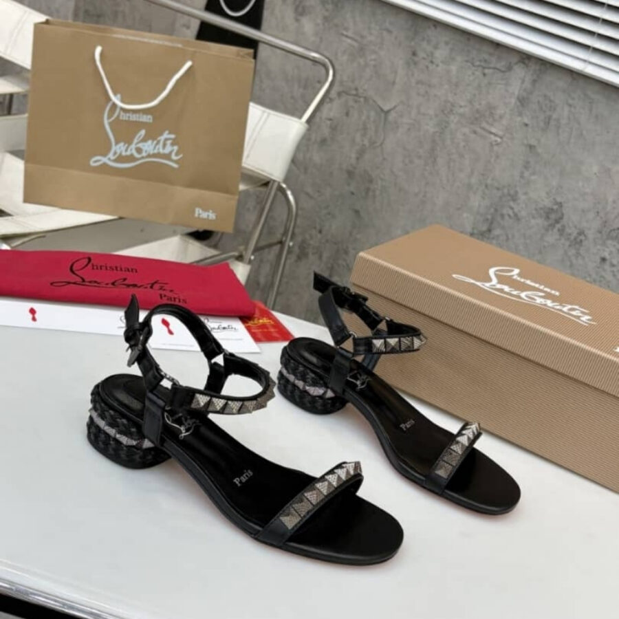 Alternative view of Christian Louboutin Pyrasand 30 Studded Sandals Black