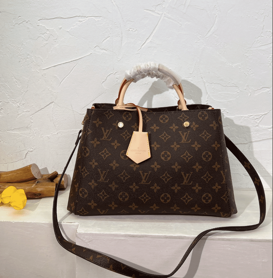 Louis Vuitton Montaigne MM Monogram Coated Canvas Brown 33Cm M41056 - Image 3