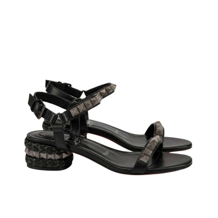 Christian Louboutin Pyrasand 30 Studded Sandals Black